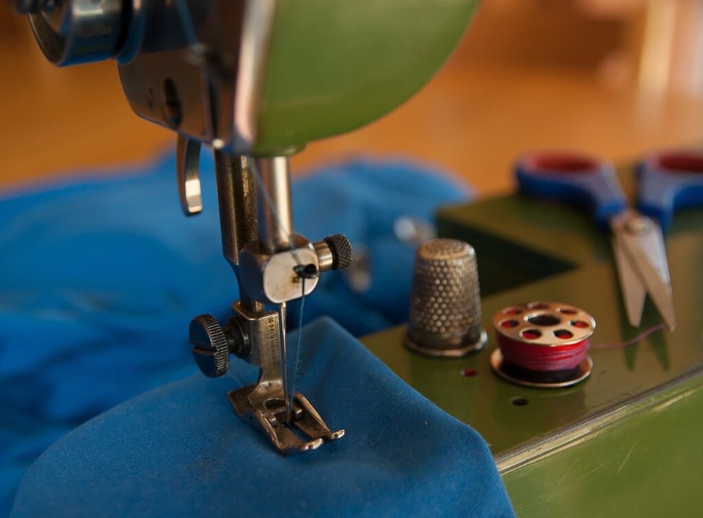 sewing, sewing machine, thimble